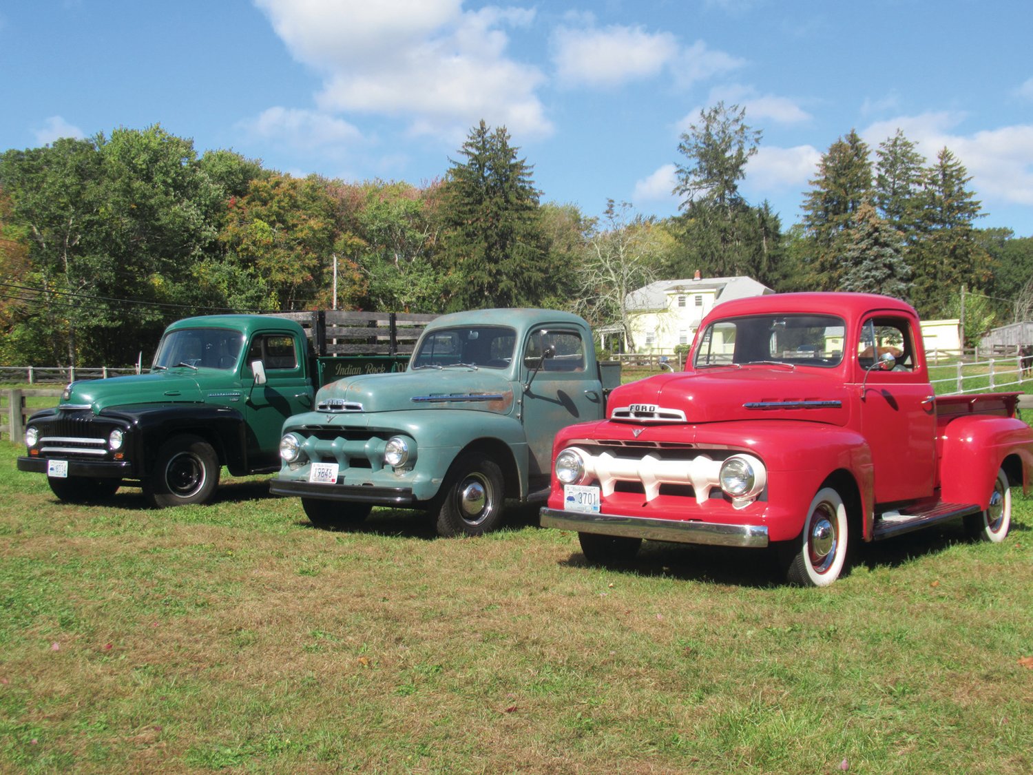 MANY MEMORIES: People who took in Sunday’s Ocean State Vintage Haulers Fall Round-up enjoyed a step back in time when pickup trucks featured wide whitewall tires like the one above.